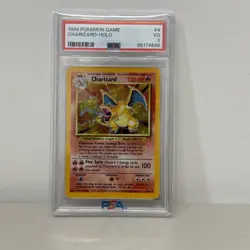 1999 POKEMON BASE SET UNLIMITED #4 CHARIZARD-HOLO PSA 3 - Image 1