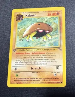 Kabuto 1st Edition Fossil Set Pokemon WOTC TCG - Excellent - Image 1