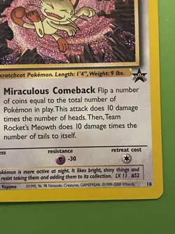 Pokemon Team rockets Meowth WoTC Promo 18/53 - Image 4