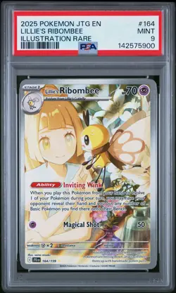 2025 POKEMON JTG EN-JOURNEY TOGETHER ILLUSTRATION RARE LILLIE'S RIBOMBEE PSA 9 - Image 1