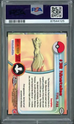2000 Pokemon TV Topps Chrome Ninetales Miscut Error MC #38 PSA 9 - Image 2
