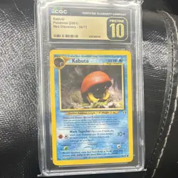Pokemon 2001 Neo Discovery Kabuto 56/75 Regular Common CGC Pristine 10 - Image 1