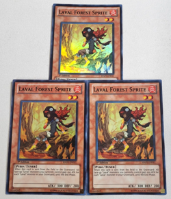 YuGiOh TCG 3 x Laval Forest Sprite HA05-EN011 Super Rare 1st Edition NM - Image 1