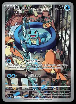 Squirtle 148/142 Holo Illustration Rare Stellar Crown Pokemon Card - Image 1