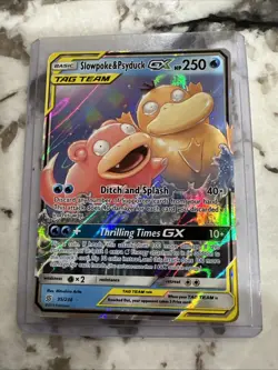 Pokemon Slowpoke & Psyduck GX Sm-Unified Minds Ultra Rare Holo 35/236 Card - Image 1