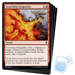 SCORCHING DRAGONFIRE X4 Throne Of Eldraine ELD Magic MTG MINT CARD - Image 1
