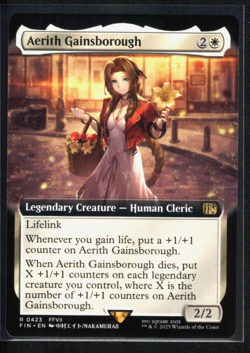 MTG MAGIC FINAL FANTASY | Aerith Gainsborough | Extended Art 0423 | NM - Image 1