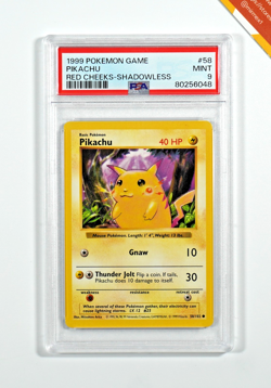 Pokemon PSA 9 Pikachu #58 Red cheeks Shadowless 1999 English - Image 1
