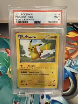 Pokemon Black And White Secret Rare Pikachu Holo 115/114 PSA 9 - Image 1