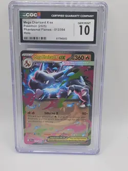 CGC GEM MINT 10 - Mega Charizard X ex 013/094 Pokemon Phantasmal Flames English - Image 2