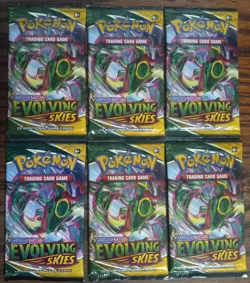 6x Pokemon Evolving Skies Sealed Rayquaza Pack Art Lot of 6 - TCG - Image 1