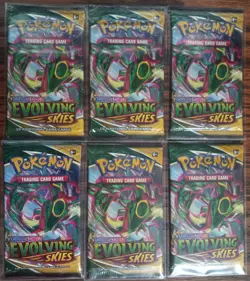 6x Pokemon Evolving Skies Sealed Rayquaza Pack Art Lot of 6 - TCG - Image 3