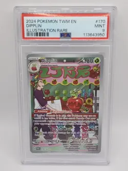 2024 POKEMON TWM EN-TWILIGHT MASQUERADE ILLUSTRATION RARE #170 - DIPPLIN - PSA 9 - Image 1