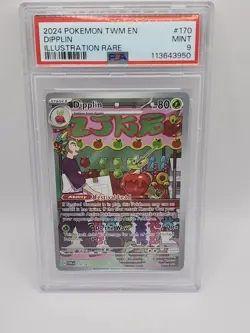 2024 POKEMON TWM EN-TWILIGHT MASQUERADE ILLUSTRATION RARE #170 - DIPPLIN - PSA 9 - Image 3