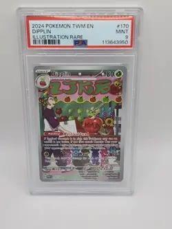 2024 POKEMON TWM EN-TWILIGHT MASQUERADE ILLUSTRATION RARE #170 - DIPPLIN - PSA 9 - Image 4