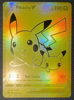 Pikachu V SWSH145 GOLD Celebrations Promo 2021 NM Pokemon TCG - Image 1