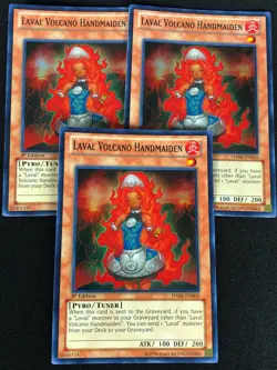 YUGIOH LAVAL VOLCANO HANDMAIDEN HA06-EN002 1ST SUPER X3 (NM) - Image 1