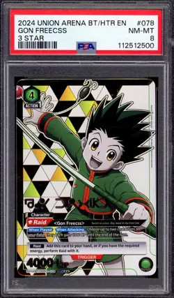 2024 Union Arena Hunter X Hunter 3 Star Gon Freecss #78 PSA 8 NM-MT - Image 1