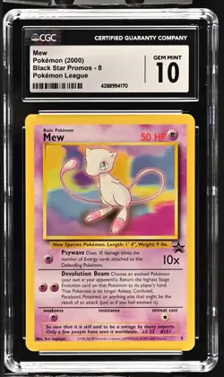 Mew WOTC Black Star Promo 8 CGC GEM MINT 10 PSA 10 #8 Pokemon Graded Card UK - Image 5