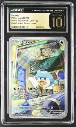 2023 Pokemon Paldea Evolved Illustration Rare Quaxly #206/193 CGC Pristine 10 - Image 1