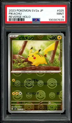 Pokemon PSA 9 Pikachu Reverse Holo 025/165 sv2a 151 Japanese - Image 3