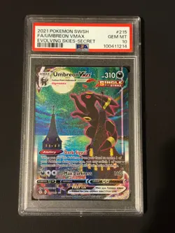 Pokemon 2021 Umbreon VMAX 215/203 Alt Art Evolving Skies GEM MINT PSA 10 - Image 1