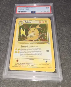 1999 Pokemon Fossil Raichu Holo Rare PSA 7 Near Mint 14/62 FRESH SLAB - Image 1