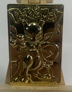 1999 Burger King Limited Edition Pokemon Trading Card 23K Gold Plated Mewtwo - Image 1