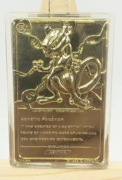 1999 Burger King Limited Edition Pokemon Trading Card 23K Gold Plated Mewtwo - Image 4