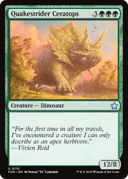 MTG Quakestrider Ceratops FDN U Creature Dinosaur NM - Image 2