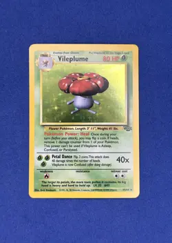 VILEPLUME UNLIMITED HOLO RARE - 15/64 WotC Pokemon TCG Jungle Set Vintage - Image 1