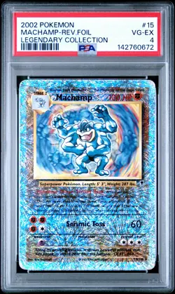 2002 POKEMON LEGEND COLL #15 MACHAMP-REVERSE FOIL PSA 4 - Image 1