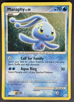 Manaphy LV.20 4/12 Holo DP Trainer Kit: Manaphy & Lucario - Pokemon TCG - LP - Image 1