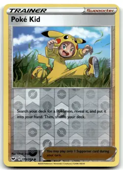 Poke Kid Reverse Holo Pokemon SWSH01: Sword & Shield Base Set 173/202 NM - Image 1