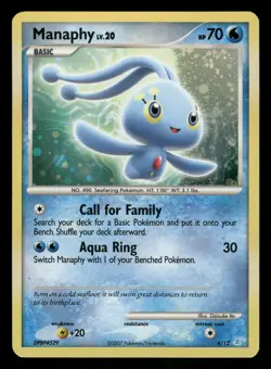 Pokemon Manaphy Common DP Trainer Kit: Manaphy & Lucario 4/12 MP Holo - Image 1