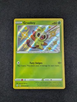 Pokemon Grookey SV004/SV122 Shiny Rare SWSH Shining Fates NM - Image 1