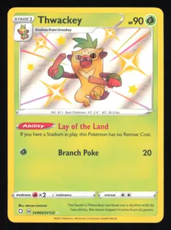 Thwackey SV005/SV122 Shining Fates: Shiny Vault Holo Pokemon LP - Image 1