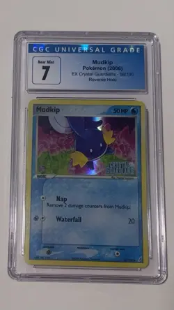 2006 Pokemon EX Crystal Guardians #58 Mudkip Reverse Foil CGC 7 NM - Image 1