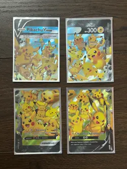 POKEMON! Pikachu V-Union SwSH Black Star Promo Set of 4 NM - Image 2