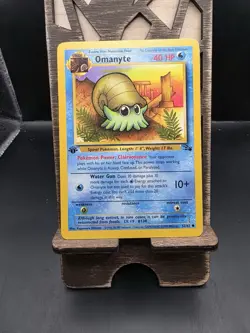 Pokemon TCG Omanyte Card 52/62 Fossil, 1st Edition, Regular - Image 1