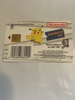 3¼" 1999 Pokemon Snap Blockbuster Video Warner Bros Video Chip Card Charmander - Image 2