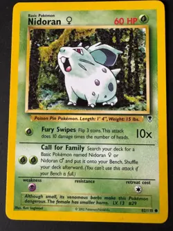 Nidoran Pokemon Common Card Legendary Collection 82/110 - 2002 - Image 1