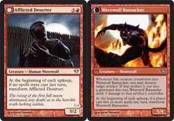 MTG Afflicted Deserter // Werewolf Ransacker - Foil, Dark Ascension, Lightly Pla - Image 1