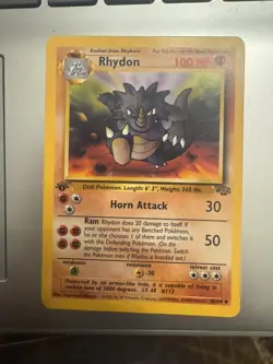 Pokemon TCG Rhydon Jungle 45/64 1st Edition MP - Image 1