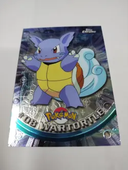 MINT/Nm Wartortle #08 Pokemon Topps Chrome Holo Foil TV Animation Vintage - Image 1