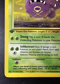 1st Edition Fossil Weezing 45/62 Non-Holo - Pokemon TCG - MP - Image 4