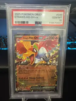 Pokemon Destined Rivals Ethan's Ho-Oh ex 039 PSA 10 - Image 1