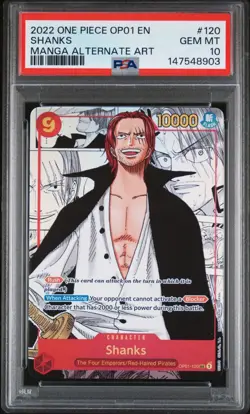 Shanks PSA 10 - OP01-120 - Manga Alternate Art - Romance Dawn - One Piece TCG - Image 1