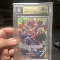 One Piece Monkey.D.Luffy OP11-118 A Fist of Divine Speed SEC Foil BGS 9.5 - Image 1