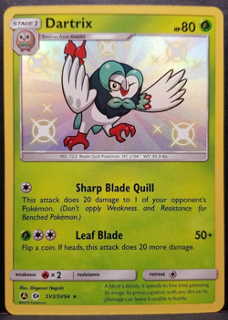 Dartrix SV3/SV94 Hidden Fates Baby Shiny Pokemon Pokemon Card English Near Mint - Image 1